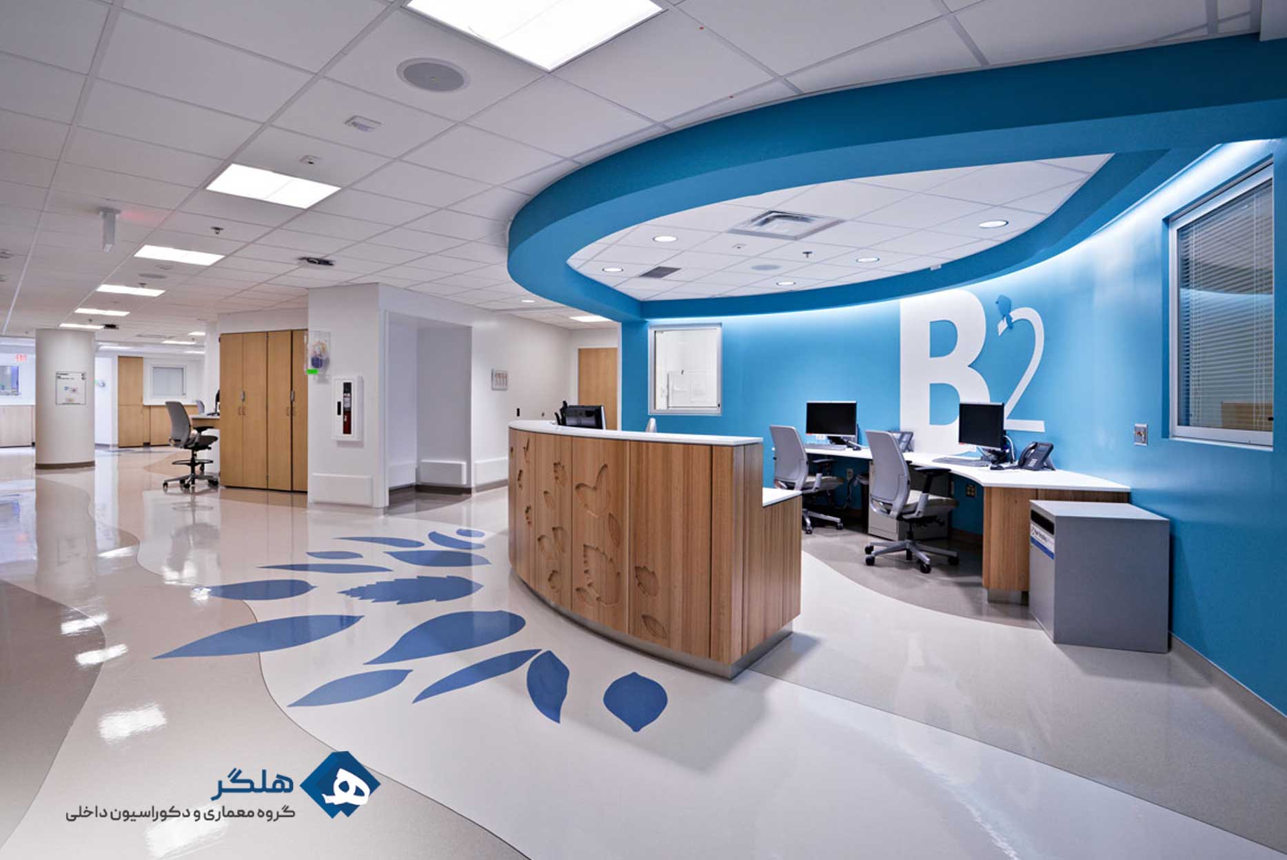 طراحی بخش ایستگاه پرستاری در بیمارستان