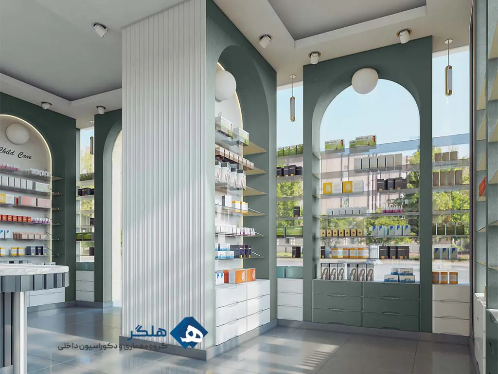 طراحی داخلی داروخانه مدرن